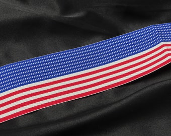 Jacquard Ribbon 2 1/8" (54mm) Stars & Stripes Patriotic  Priced Per Yard
