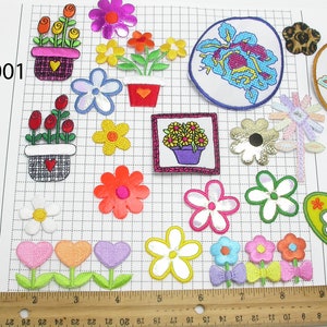 Iron On Flower Patches - Flowers - Mixed closeout packs - you choose