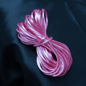 10 Yards - 2mm Satin Rattail Cord Rat Tail Schmuck machen Makramee Braid Pink