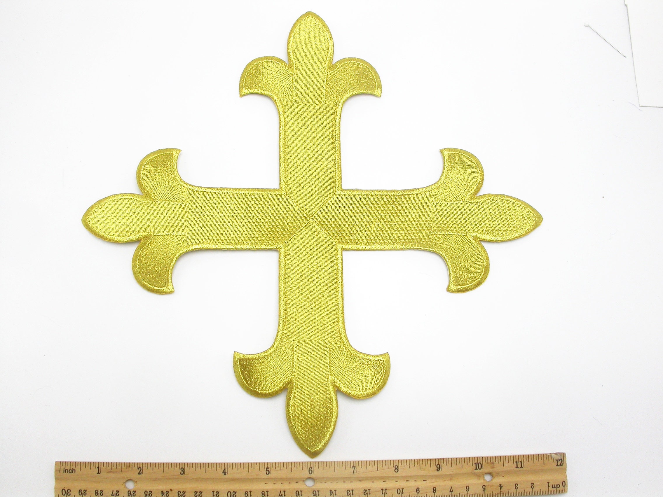 Large Cross Iron on Embroidered Applique Patch Equal Latin Etsy