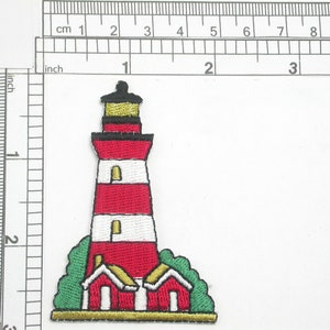 Lighthouse Embroidered Iron on Patch Applique Fully Embroidered   Measures 2 7/8&quot; high x 1 7/8&quot; wide approximately