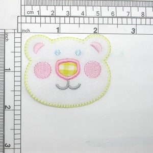 Bear Face Patch Iron On Embroidered Applique - Nursery 2 1/4&quot; across x 2&quot; high