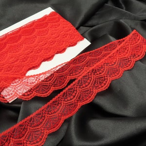 Renda recortada 1 3/4" 45 mm vermelho 25 jardas de qualidade superior