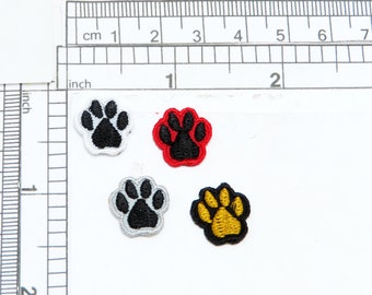 Mini Paw Print Iron On Patch Applique - Puppy Paw Prints 9/16" (14mm) 5 Pack