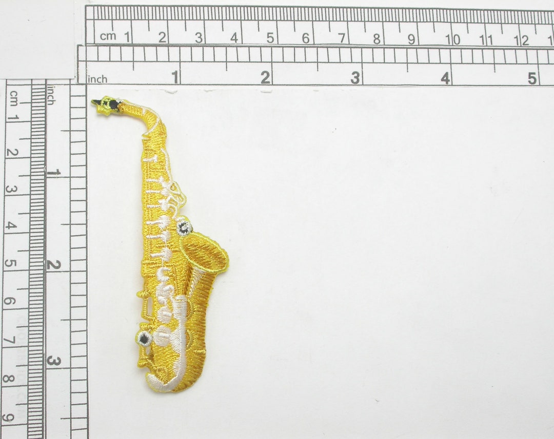 Saxophone Embroidered Iron on Patch Applique Fully Embroidered Etsy