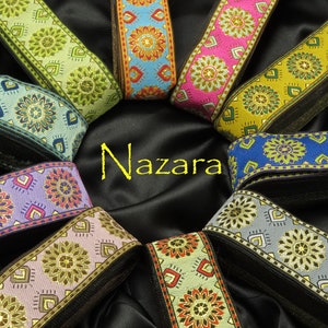 Mandala Jacquard Ribbon 1 1/2" (38mm) Nazara Metallic *Kleuren* Geprijsd op maat gesneden