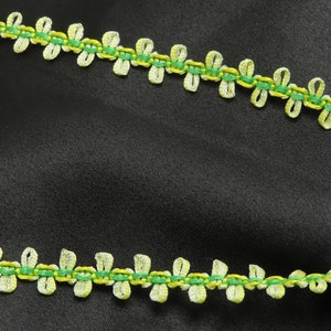 Loop Picot Zopf 7/16&quot; 11mm Gelb Zitrone & Grün 6 Meter
