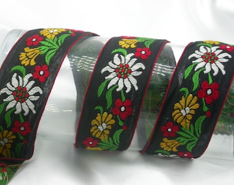 Vintage Cotton Jacquard Ribbon 1 1/2" (38mm) Edelweiss Priced Per Yard