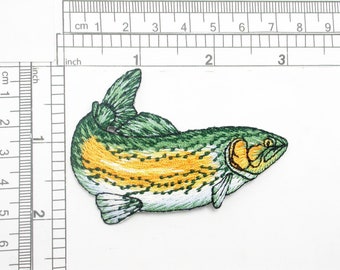 Trout Fish Iron On Applique, Fully Embroidered (2x3")