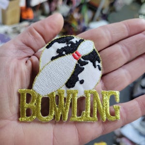 Bowling World Embroidered Iron-On Patch