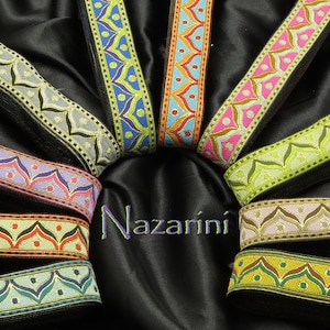 Mandala Jacquard Ribbon 1 » (25mm) Nazarini Metallic * Couleurs * Prix par yard