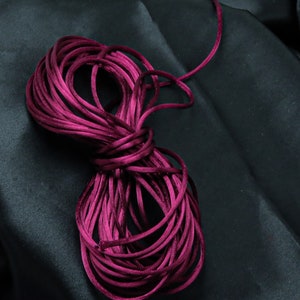 10 Meter - 2mm Satin Rattail Kordel Rattail Rattail Rattail Schmuck Machen Makramee Zopf Wein