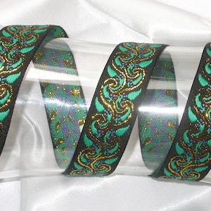 Jacquard-Band 1 &quot;(25 mm) Chili Pepper Metallic Auswahl von 8 Farben Polyester 3 Yards & oder mehr