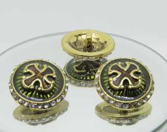 Designer Button Celtic Cross Metal Button  22.4mm Gold Color Shank