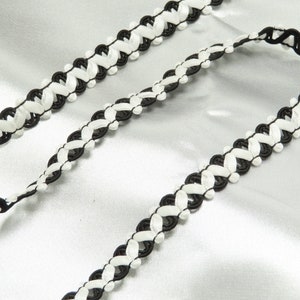Braid 9/16&quot; 14mm Zig Zag Black & White per Yard Sewing Trim .