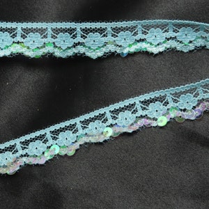 Sequin Lace Turquoise 5/8" 16mm 5 yards