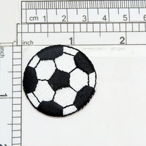 Soccer Ball Embroidered Iron On Embroidered Applique   Measures 1 3/8&quot; across x 1 3/8&quot; High