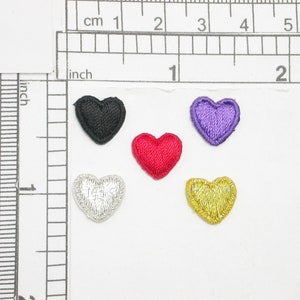 Heart Mini 1/2&quot; (13mm) Patch 10 Pack Iron On Embroidered Appliques