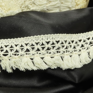 Tassel Fringe 2&quot; (50mm) Cotton Off White Per Yard - Drapery sewing upholstery crafts