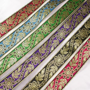Jacquardband 1 33,6mm Metallic Floral Priced Bulk Stock