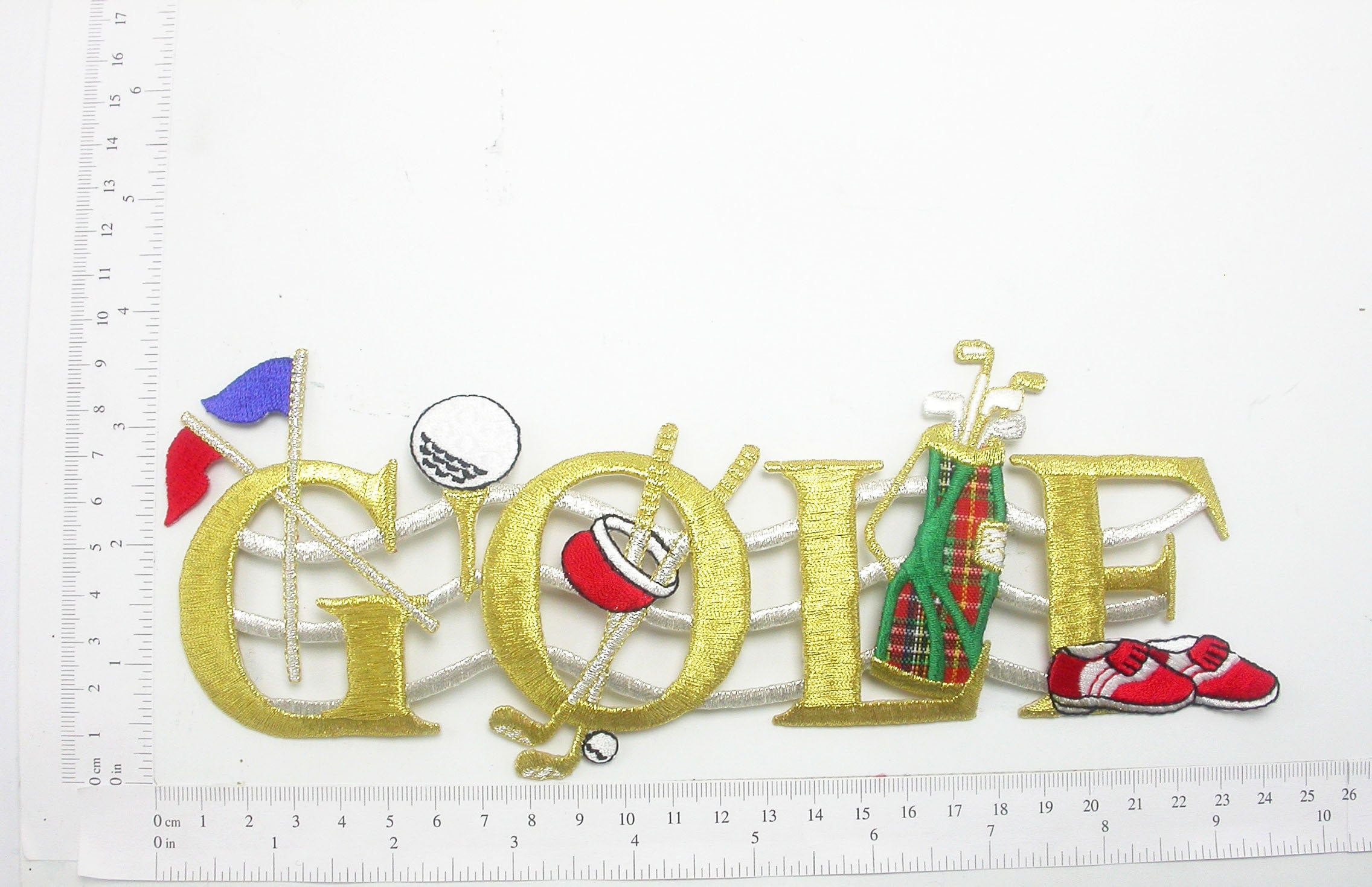 Golf Aufnäher Aufnäher Gestickt Applikation 3 1/2" x 9"