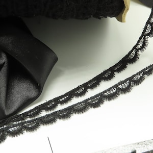Venedig-Spitze 1/2 "12,5 mm Scalloped Schwarz 5 Meter DIY Sewing Notions Lieferungen