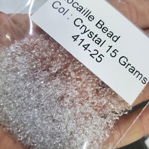 Glass Rocaille Seed Beads Crystal 15 grams
