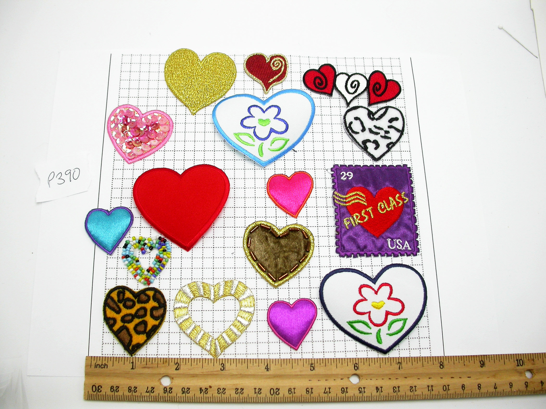 1 1//2/" Valentine Love Red Chenille Heart Embroidery Patch