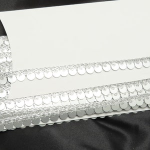 7/16" 12mm Silver Sequin & Sparkle Trim Header - 3 meter - danskleding, saree, naairand