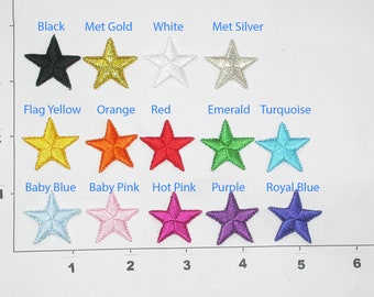 Star 1&quot; Iron On Patch Applique - Star 1&quot; (25mm) Various pack sizes