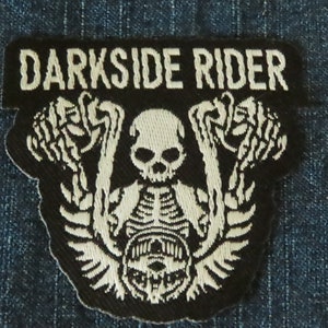 Biker Patch Darkside Rider  Iron on Woven Patch Applique