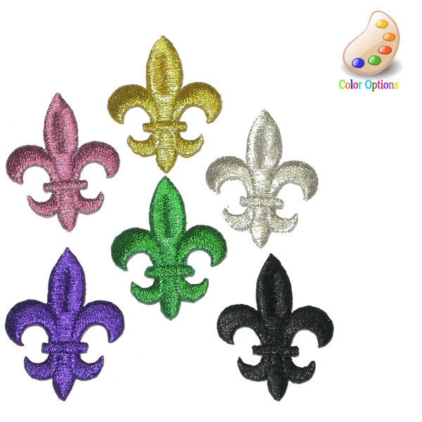 Fleur De Lys 1 13/16" (30mm)  Iron On Patch Applique Embroidered