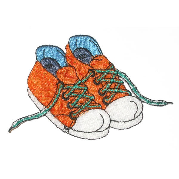 Zapatillas deportivas naranjas con apliques termoadhesivos Moda deportiva