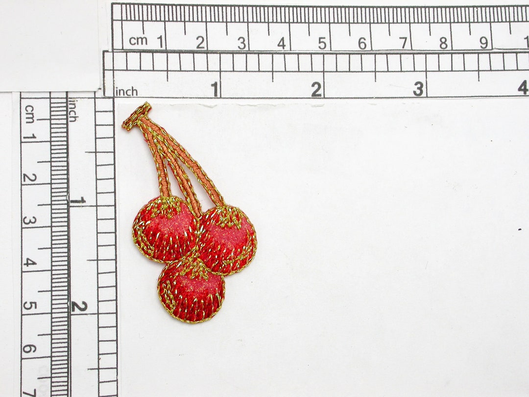 Cherry Shimmer Iron on Patch Applique Embroidered on a Etsy
