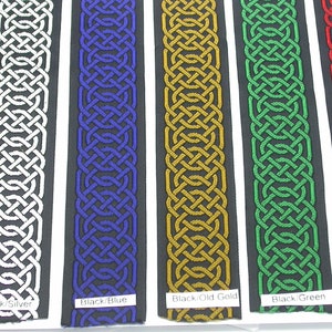Celtic Chain Jacquard Ribbon 1 1/2&quot; (38mm) Hex Celtic Chain   color choices 3 Yards & up