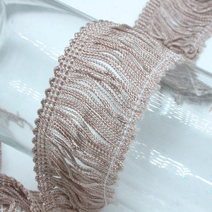 2" Fringe Chainette Beige US Made - Priced Per Yard