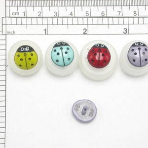 3 x Lady Bug Childs Button 15mm Shank Washable and Dry Cleanable