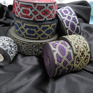 Jacquard Band 1 1/2 "38mm Schwarz Metallic Hex Vine Verkauf von Massenware