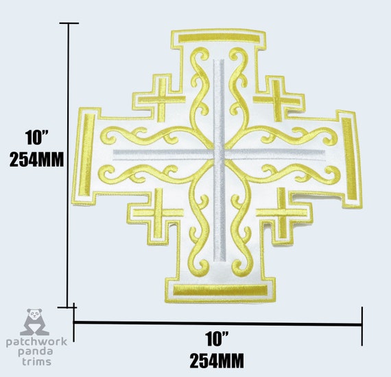 20 Pieces Cross Patches Iron on Embroidered Patch Vintage Cross Applique Decorat
