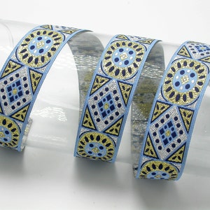 Jacquardband 28mm Sky Blue & Metallics Preis