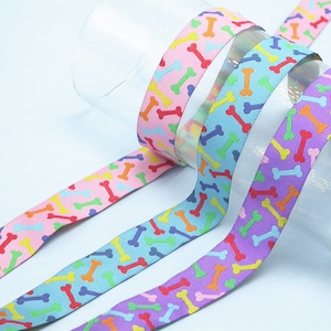 Multi Bones Jacquard Band 1&quot;(25 mm) oder 5/8&quot;(16 mm) 3 Farben Polyester & mehr