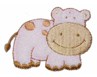 3 Cartoon Hippo Ricamato Iron On Patch - Verde / Hippopotamus Sew On Patch / Safari Animal Lowbrow Art / Patch giacca, cappello e abbigliamento - Italia