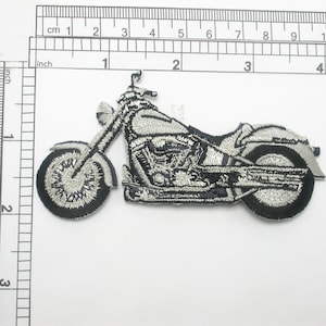 Motorcycle Patch Embroidered Iron On Applique facing left
