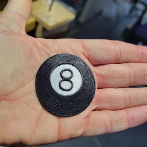 Pool Billiard Eight 8 Ball Embroidered Applique Iron On