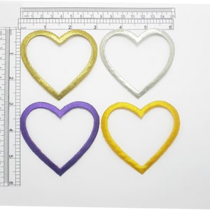 Heart 2 7/8&quot; Border Patch Embroidered Iron On Applique