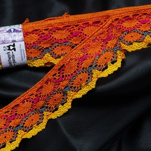 Renda de crochê 1 5/8 "41mm Poliéster Cluny costura guarnição Laranja costura artesanato máquina de bobina por jarda
