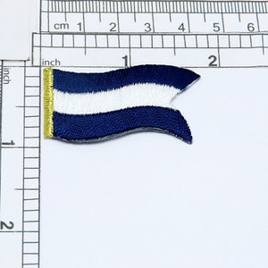 Nautical Flag Juliet J Iron On Patch, Embroidered