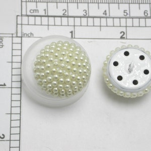 Seed Pearl Cluster Button Dome Off White Metal  Shank 28mm High End Designer
