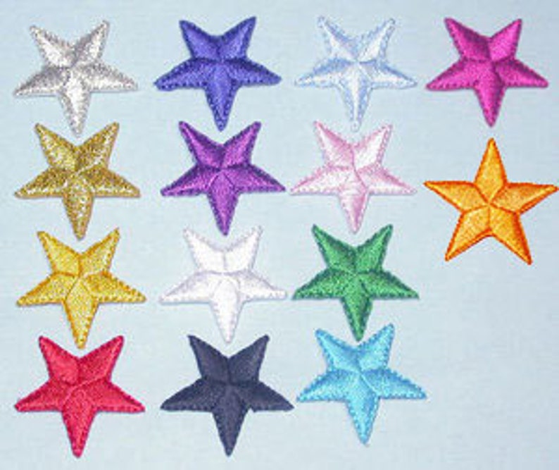 Star 1 Iron on Patch Applique Star 1 25mm Etsy