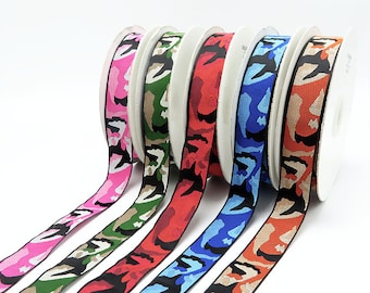 Jacquard Ribbon 1" 25mm Camo Camouflage  3 Yards & Up